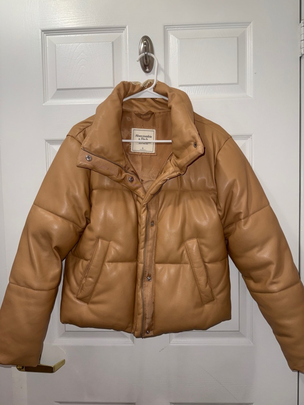 Abercrombie & Fitch Camel Tan Quilted Puffer Jacket